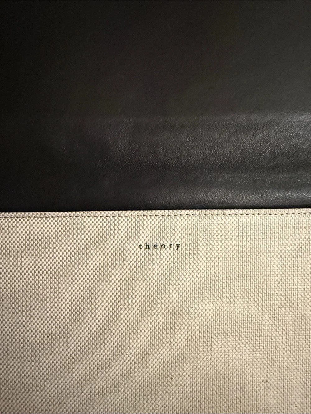 Theory Canvas Stripe Detail Portfolio Clutch - Cream